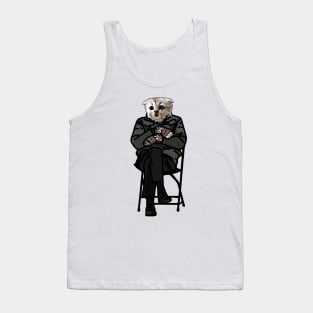 Funny Zoom Cat wearing Bernie Sanders Mittens Memes Tank Top